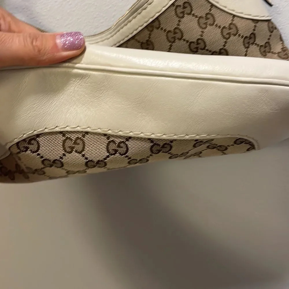 NWOT Gucci Authentic woman’s cloth and leather shoulder bag - Picture 5 of 15